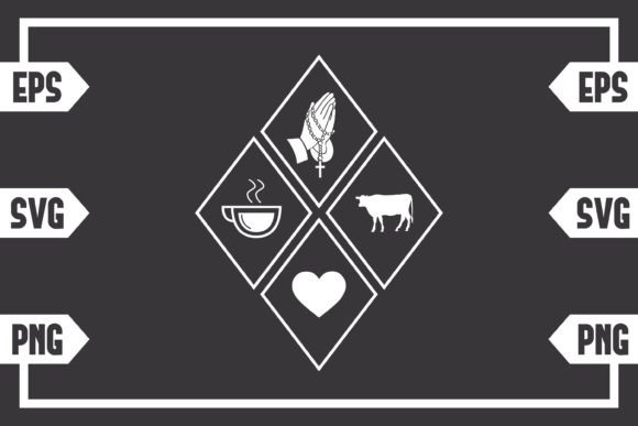 Coffee Jesus Heart and Cow Crafts