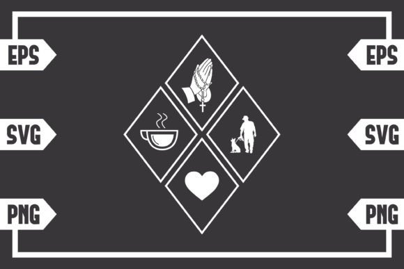 Coffee Jesus Heart and Guy with Dog Crafts