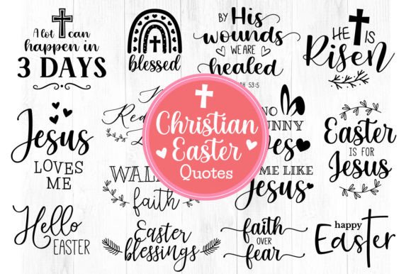 Easter SVG Christian Quotes Illustrations