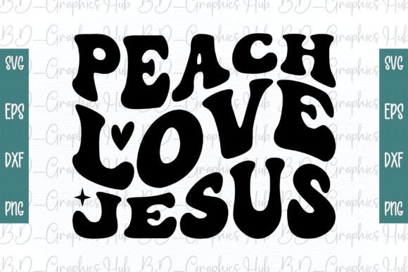 Peach Love Jesus Retro Svg for Crafts
