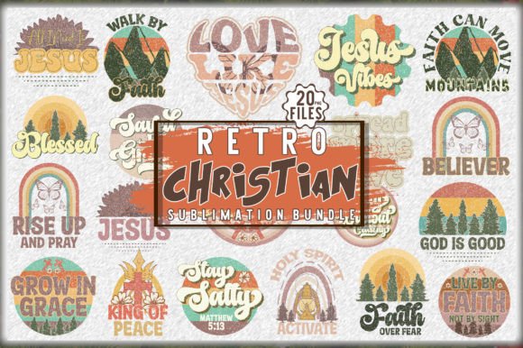 Retro Christian Faith Sublimation Bundle & Crafts